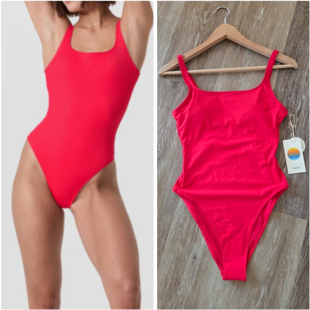 Vuori Encinitas One Piece Women's Swimsuit NWT Bright Red Bikini Summer Baywatch